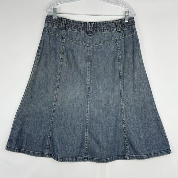 H&M Midi Blue Jean Skirt Size 12 Denim A-line Skirt, Y2K, Hippie Skirt EU 42 - Picture 2 of 13